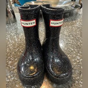 Hunter Sparkling Black Rain Boots